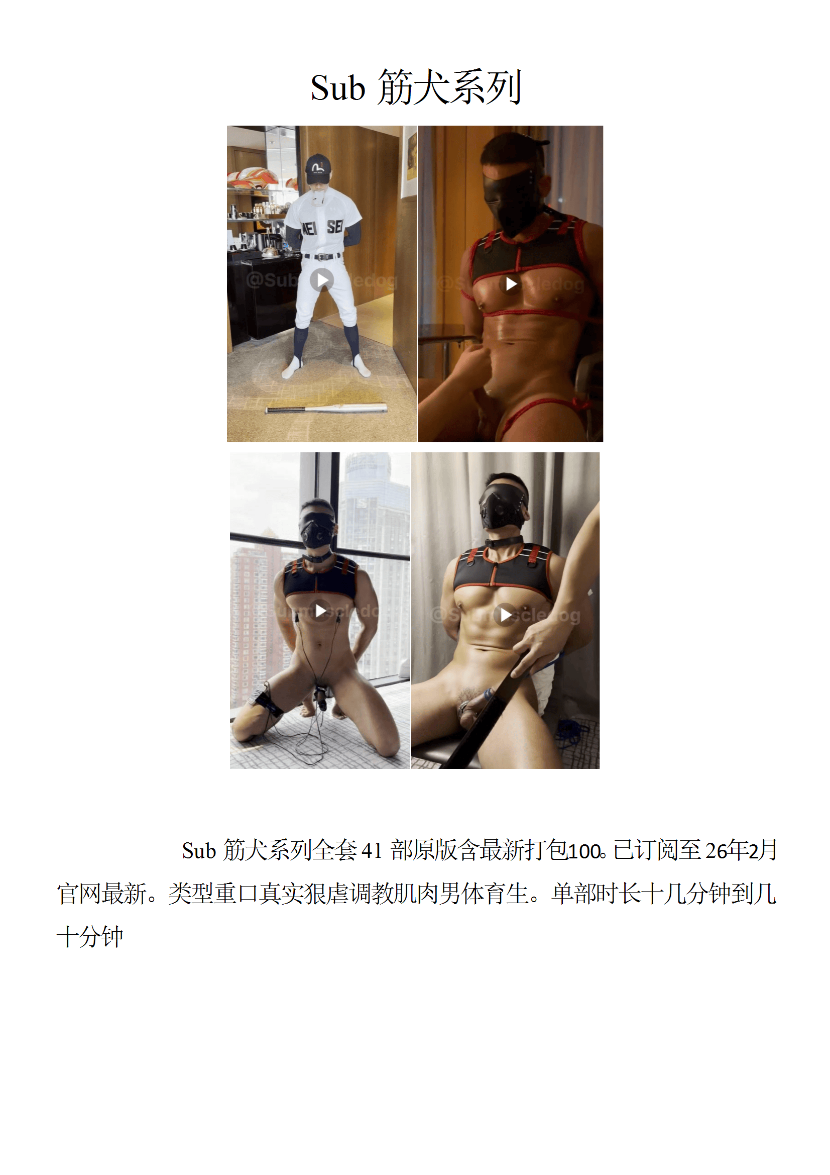 QJ57-Sub 筋犬系列【$100】【部数：41部】